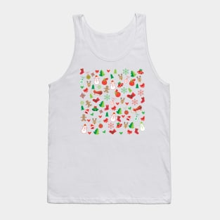 Winter Holiday Christmas and happy New Year Symbols Tank Top